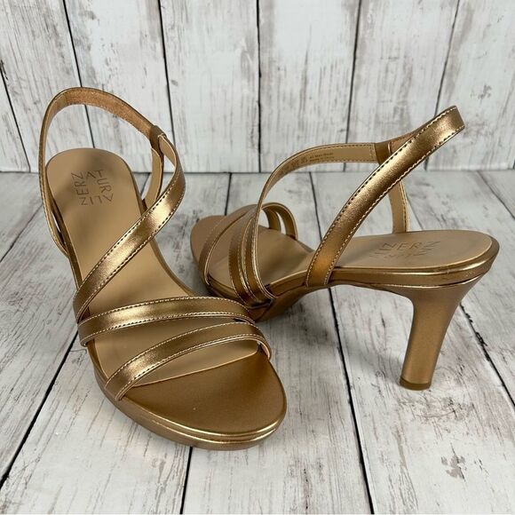 Naturalizer Women\'s Brenta Bronze Strappy Dress Sandals Women\'s Size 9.5 M New